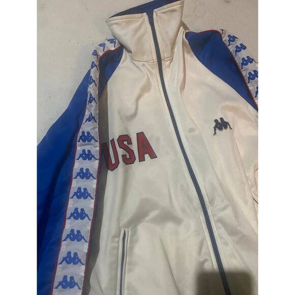 Rare Vintage Kappa Sport USA Track Jacket Made in Italy Men's Small Blue Cream - Picture 4 of 4